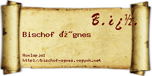 Bischof Ágnes névjegykártya